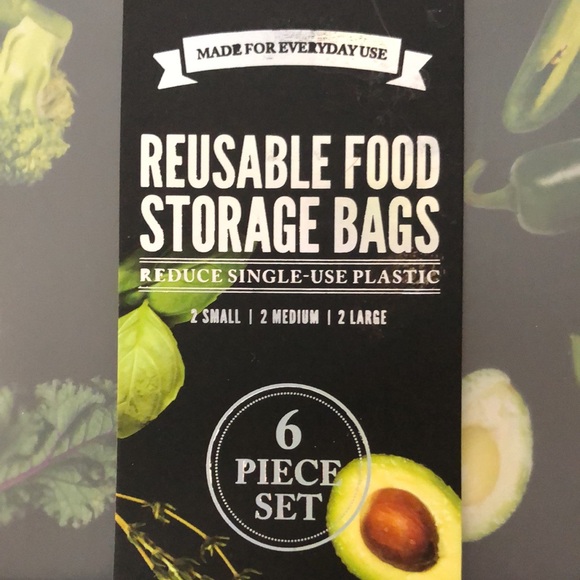 Reusable food storage bags. Set of 6. - Picture 5 of 5